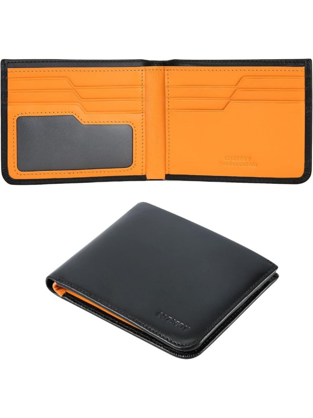 RFID Blocking Slim Leather Wallet for Men - Front Pocket Bifold with Easy Access